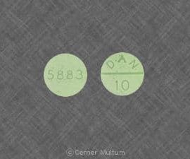 5883 DAN 10 Methylphenidate Hydrochloride 10 mg