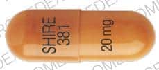 SHIRE 381 20 mg Adderall XR 20 mg