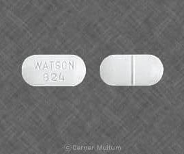 WATSON 824 Acetaminophen and Oxycodone Hydrochloride 500 mg / 7.5 mg